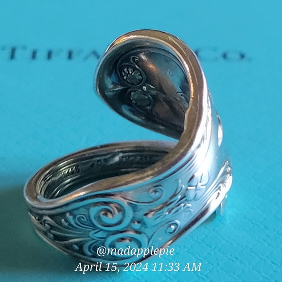 1870 Tiffany & Co. Saratoga Spoon Ring Sterling Silver Luxury Vintage Celeb #2 - Picture 11 of 17